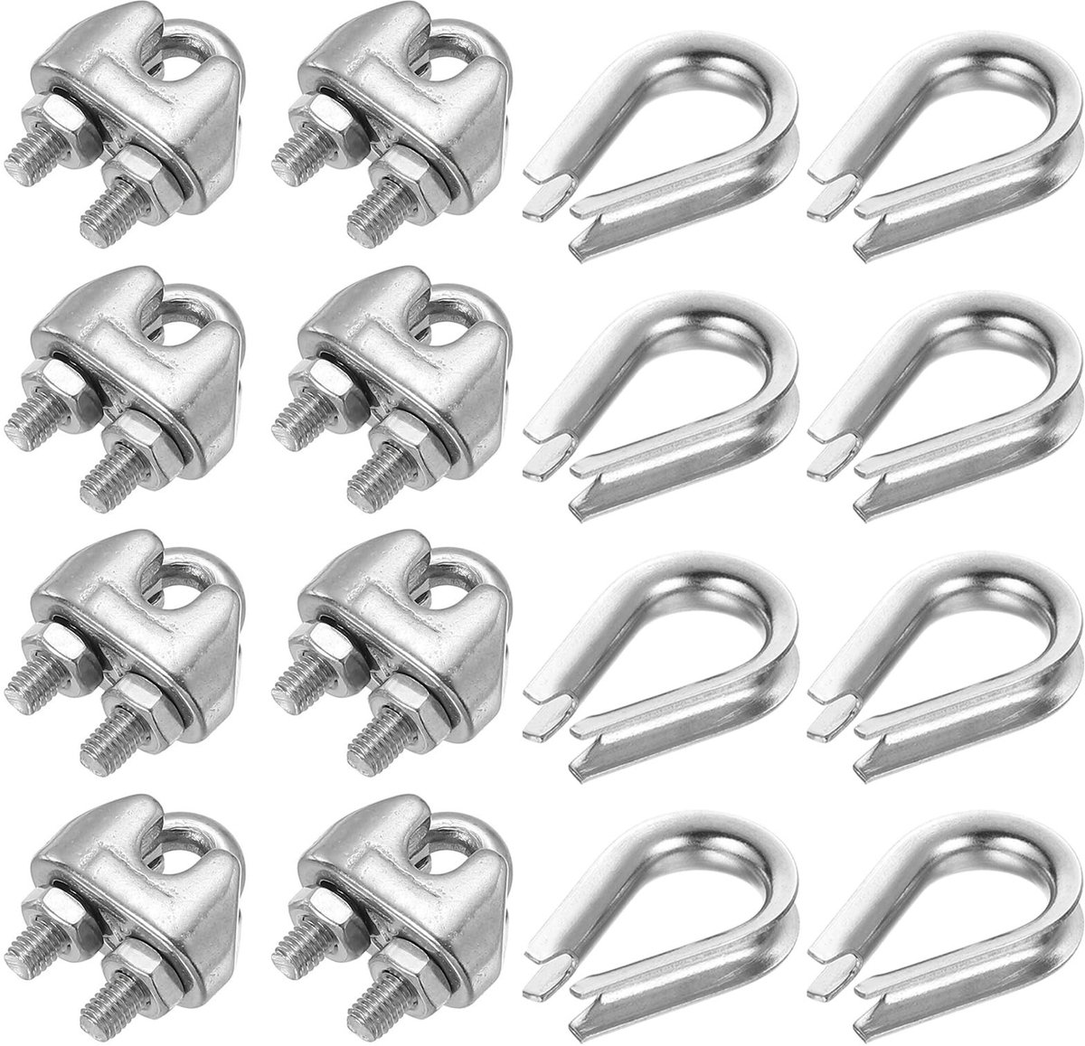Elzusha - Draadkabel accessoireset - 12 stuks roestvrij staal voor 3 mm kabel