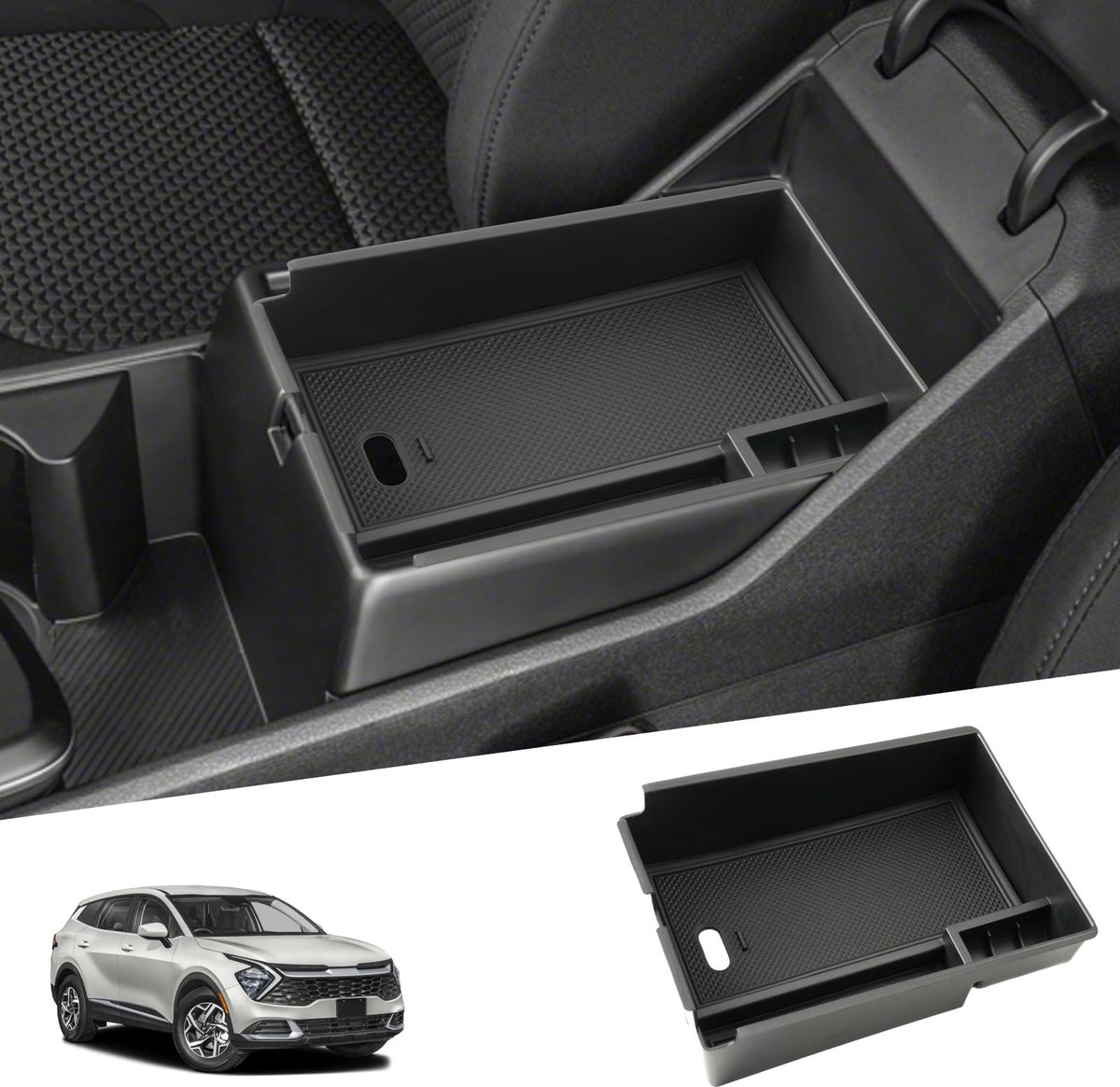 Elzusha - Opbergvak voor console Sportage NQ5 - Zwart