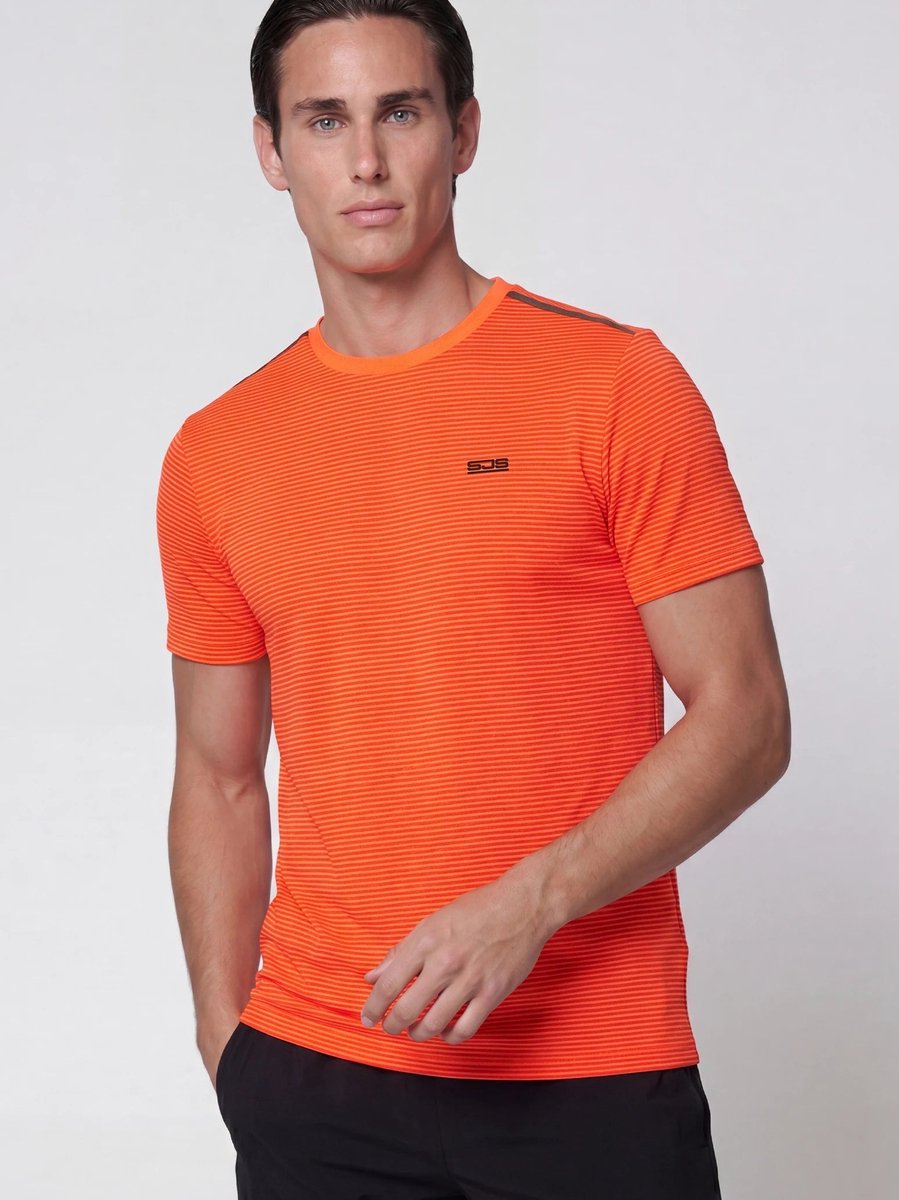 Sjeng Sports TEX LONG - Maat: M Bright Tangerine - Tennis Extra Long Shirt Mannen - Sportshirt - polyester