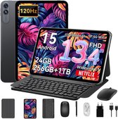 VekfulPC T60 Pro Tablet - 24GB RAM - 256GB ROM - 10000 mAh - 13.4 Inch FHD Tablet - Android 15 - SD 2TB - 5G WIFI - Grijs