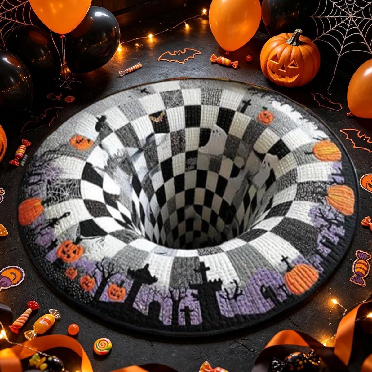 Halloween stereo visuele matras spook hangende mand deken bank thee tafel deken slaapkamer bed kant deken festival decoratie tapijt