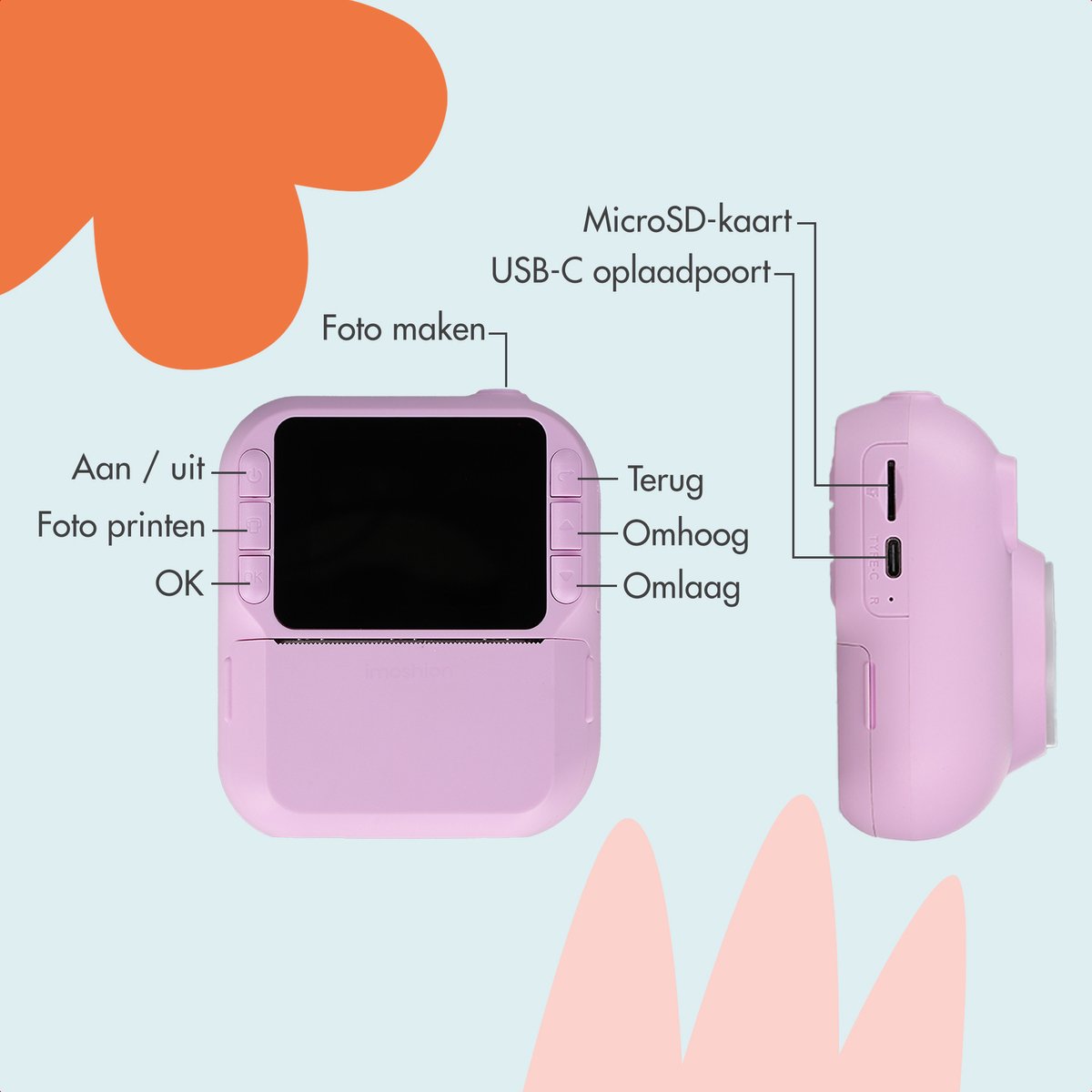 imoshion Kids Camera met Fotoprinter met 10-pack Printpapier - Lila — cadeau in Spellen & Speelgoed - foto 7