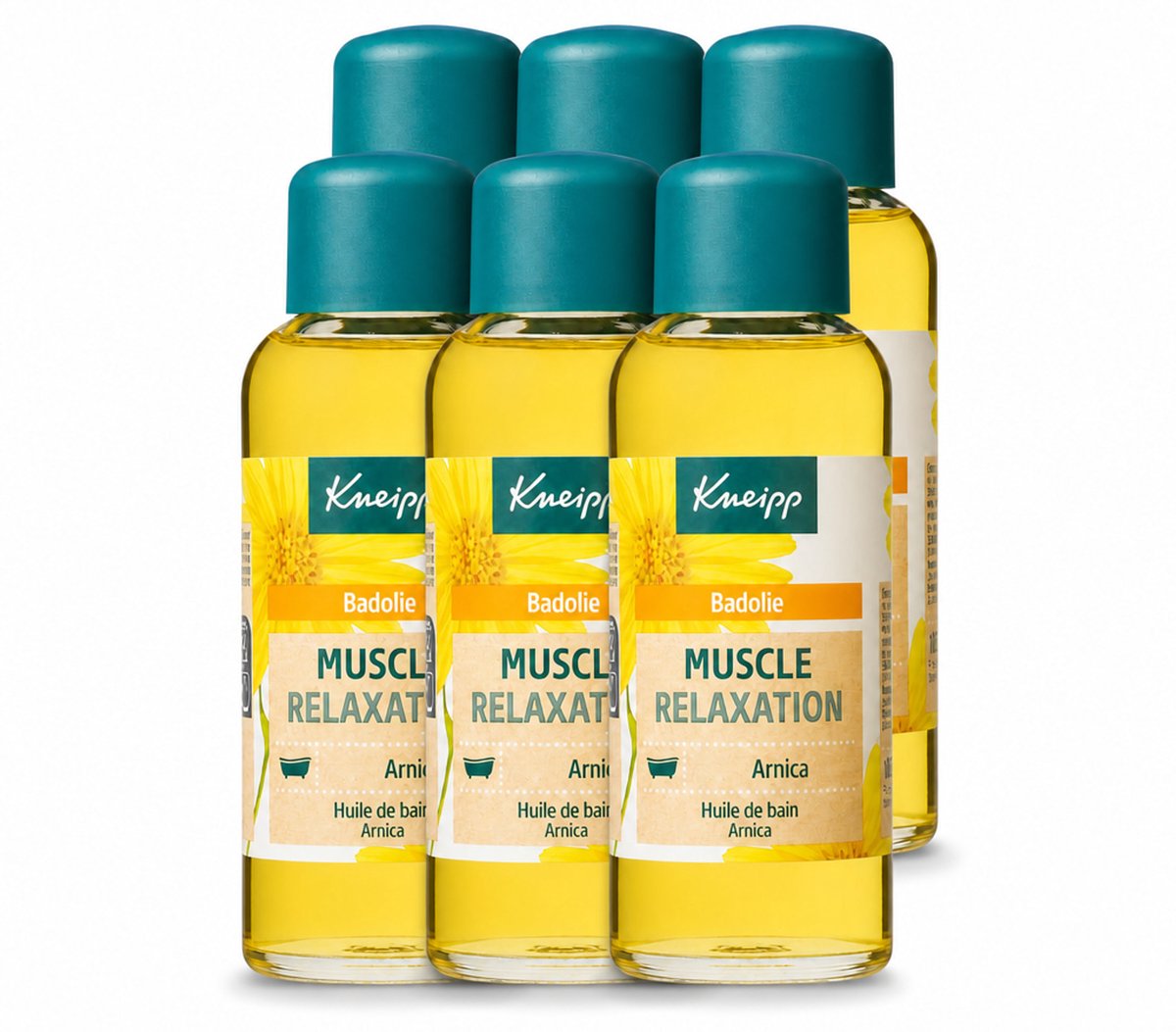 6 x Kneipp - Badolie - Arnica - Voor spieren en gewrichten - 100 ml - Voordeelverpakking - 6 stuks
