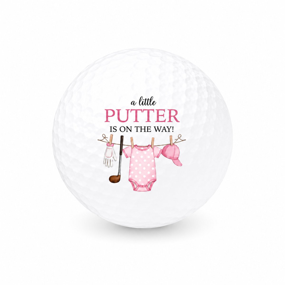 Golfballen Baby Girl - Geboorte Golf Cadeau - 2 stuks - Wilson - Bedrukte Golfballen