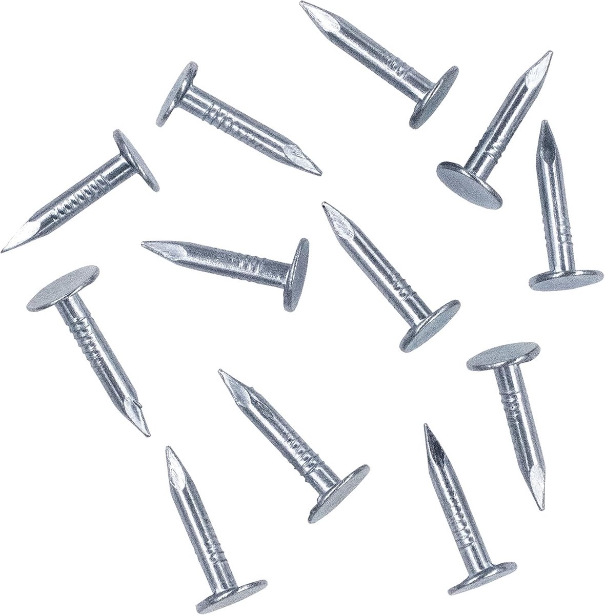 Daknagels - Verzinkt Staal - 3 x 20 mm - Met Verzinkte Kop - Voor Bevestiging Dakvilt en Hout