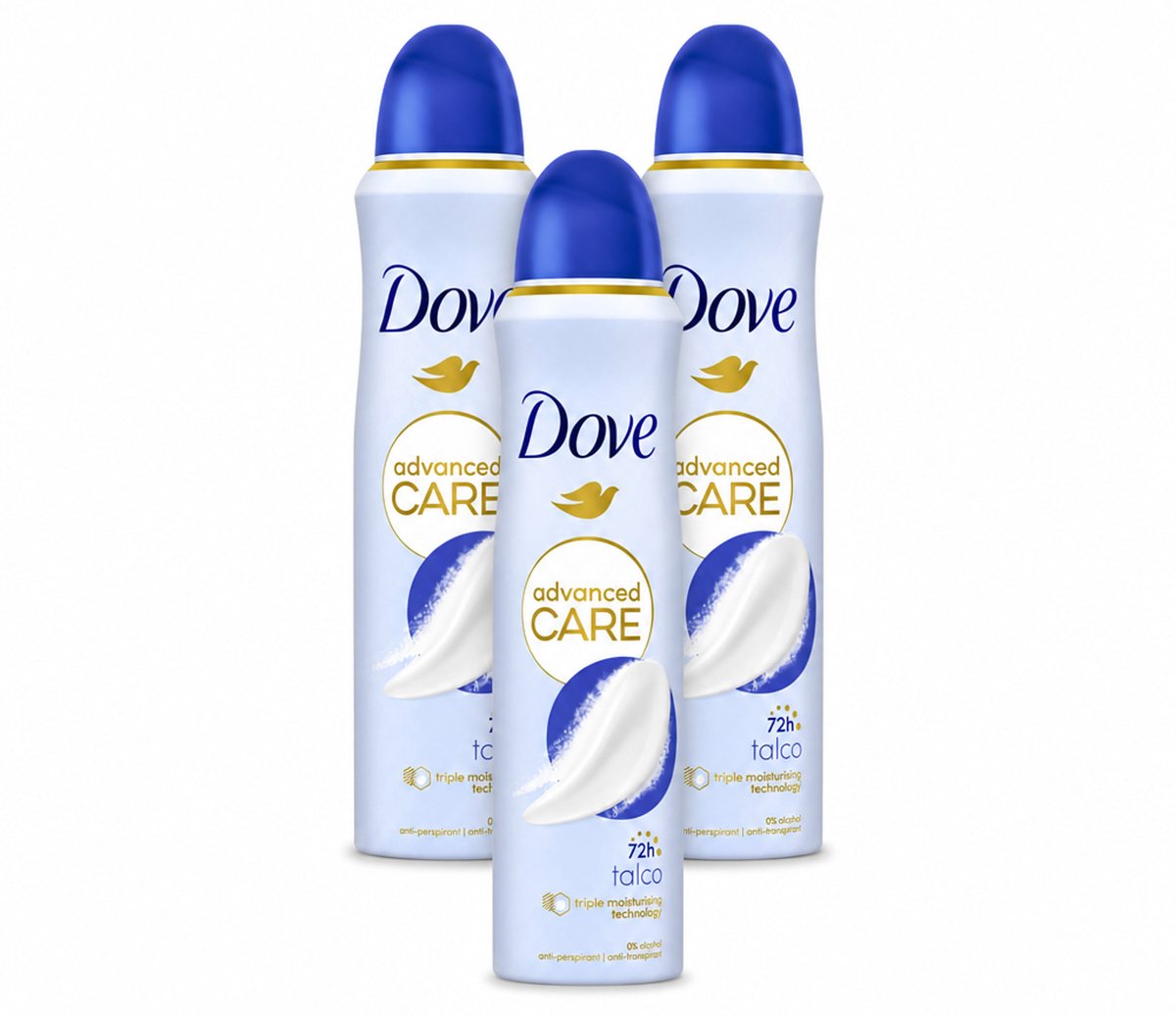 3 x Dove – Deodorant Spray – Talco – 150 ml - Bulkverpakking - 3 stuks