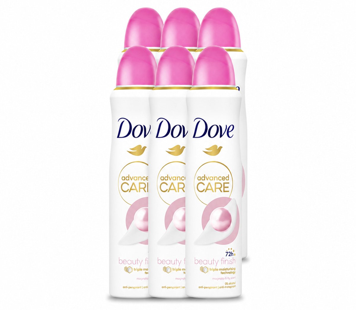 6 x Dove – Deodorant Spray – Beauty Finish – 150 ml - Voordeelverpakking - 6 stuks