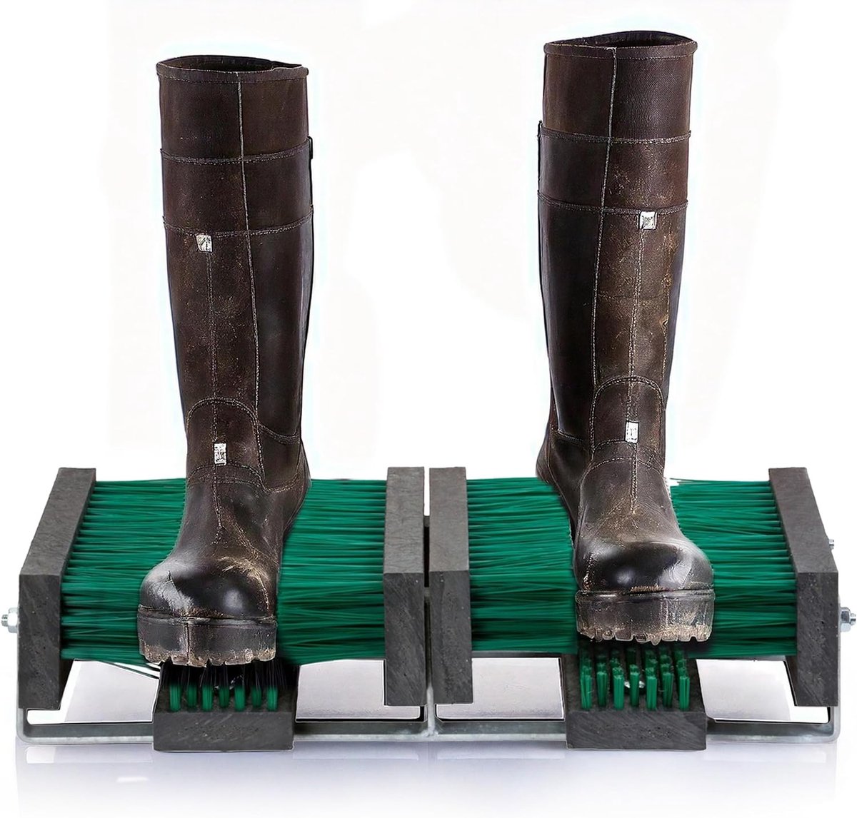 Borstelshop Voetenveger met Borstels voor Buiten - Schoenborstel & Laarzenknecht - Duurzame Schoenveger - 60 x 30 cm - Groen/Zwart - Hoge Kwaliteit incl. Beugel