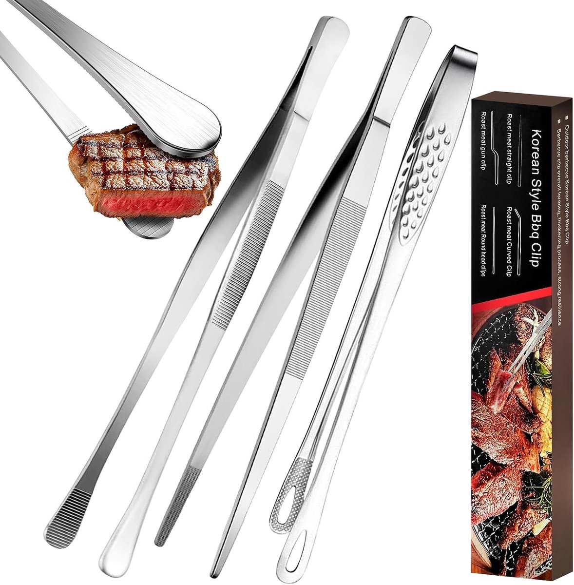 Professionele Keuken Tangenset van Roestvrij Staal - 30 cm en 11 cm voor Spaghetti, Grill en BBQ Gebruik