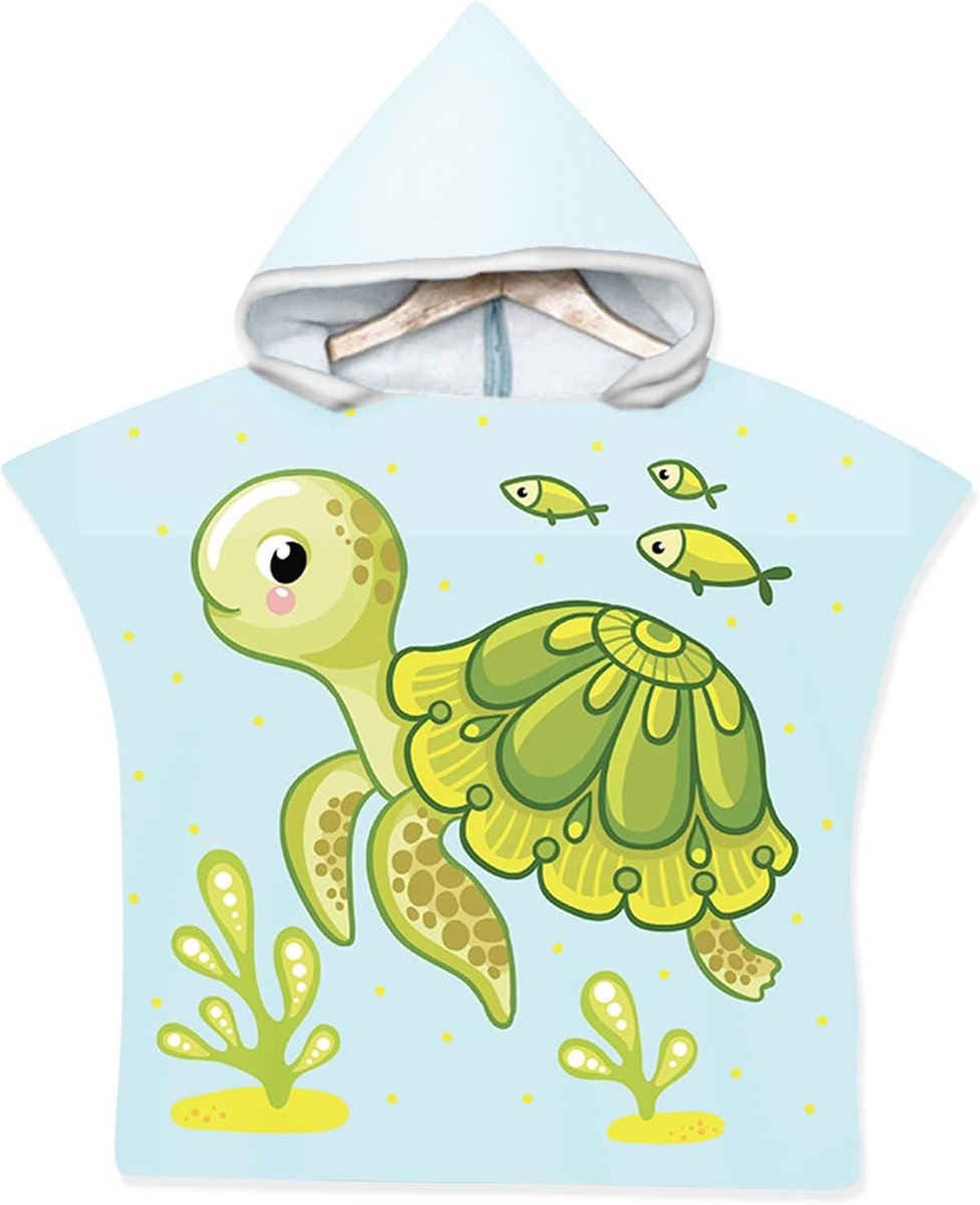 Badponcho voor Kinderen, Badhanddoek met Kap van Microvezel voor Strand, Douche en Zwembad, Geschikt voor Jongens en Meisjes van 2-8 Jaar