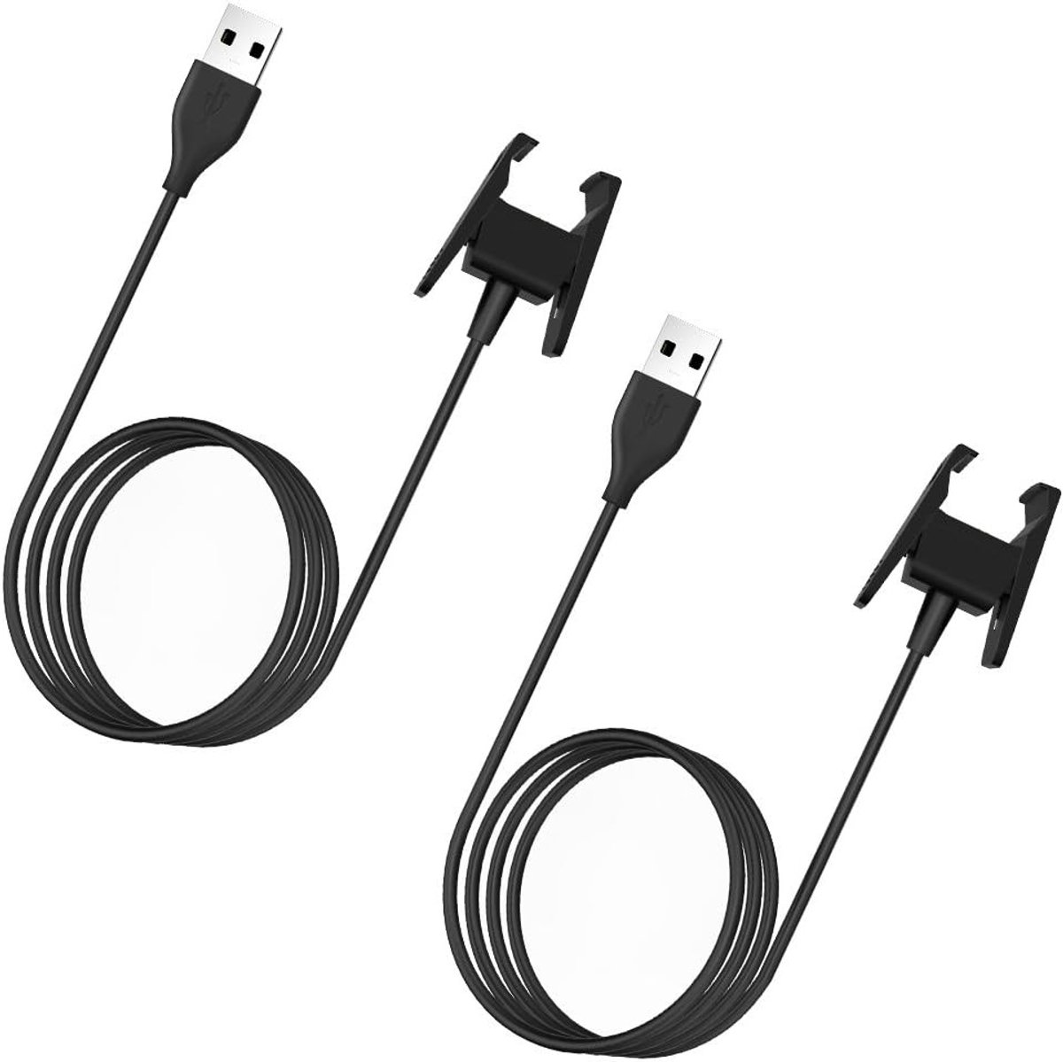 Oplaadkabel voor Fitbit Charge 2 - 2-pack, 1.8ft USB vervangingskabel met dock adapter voor snelle en veilige oplading