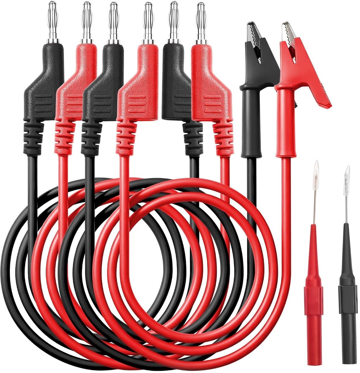 Set van 6 meetkabels voor multimeter - Precisie meetaccessoires voor elektrische metingen, testkabels en vervangingen