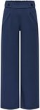 Donkerblauwe culottebroek met hoge taille en knoopdetails op de band.