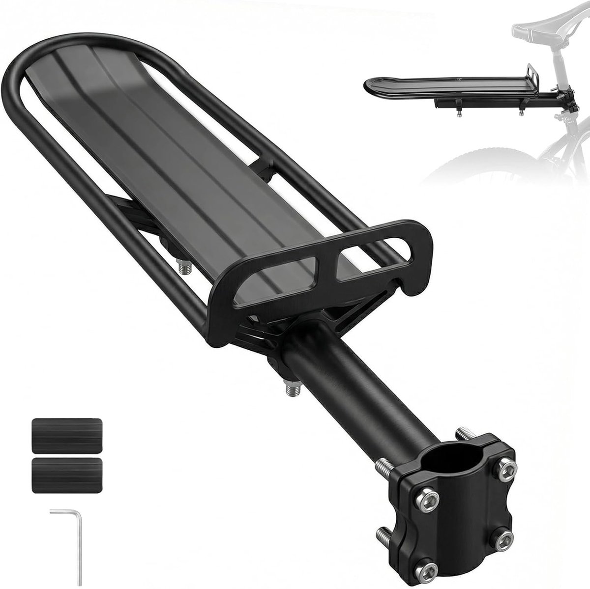 Verstelbaar Aluminium Fietsendrager voor Fietstassen, Universeel, 10 kg Draagvermogen, Geschikt voor Mountainbike en Racefiets