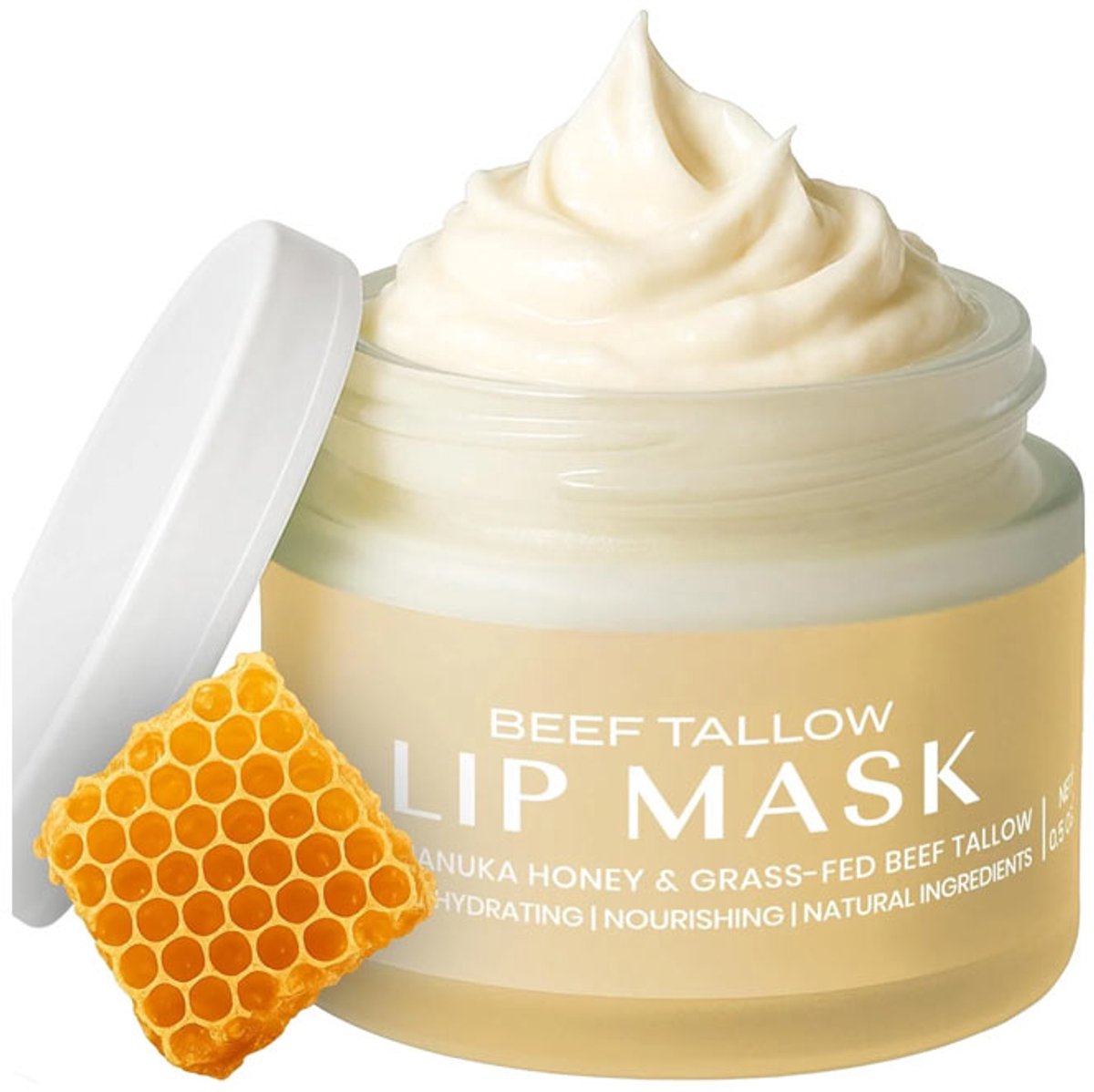Body Restore Beef Tallow Lipmasker Vanille 14 g - Met Grass-Fed Beef Tallow & Manuka Honing - Lip Balm voor Droge Lippen - Met Vanilleolie