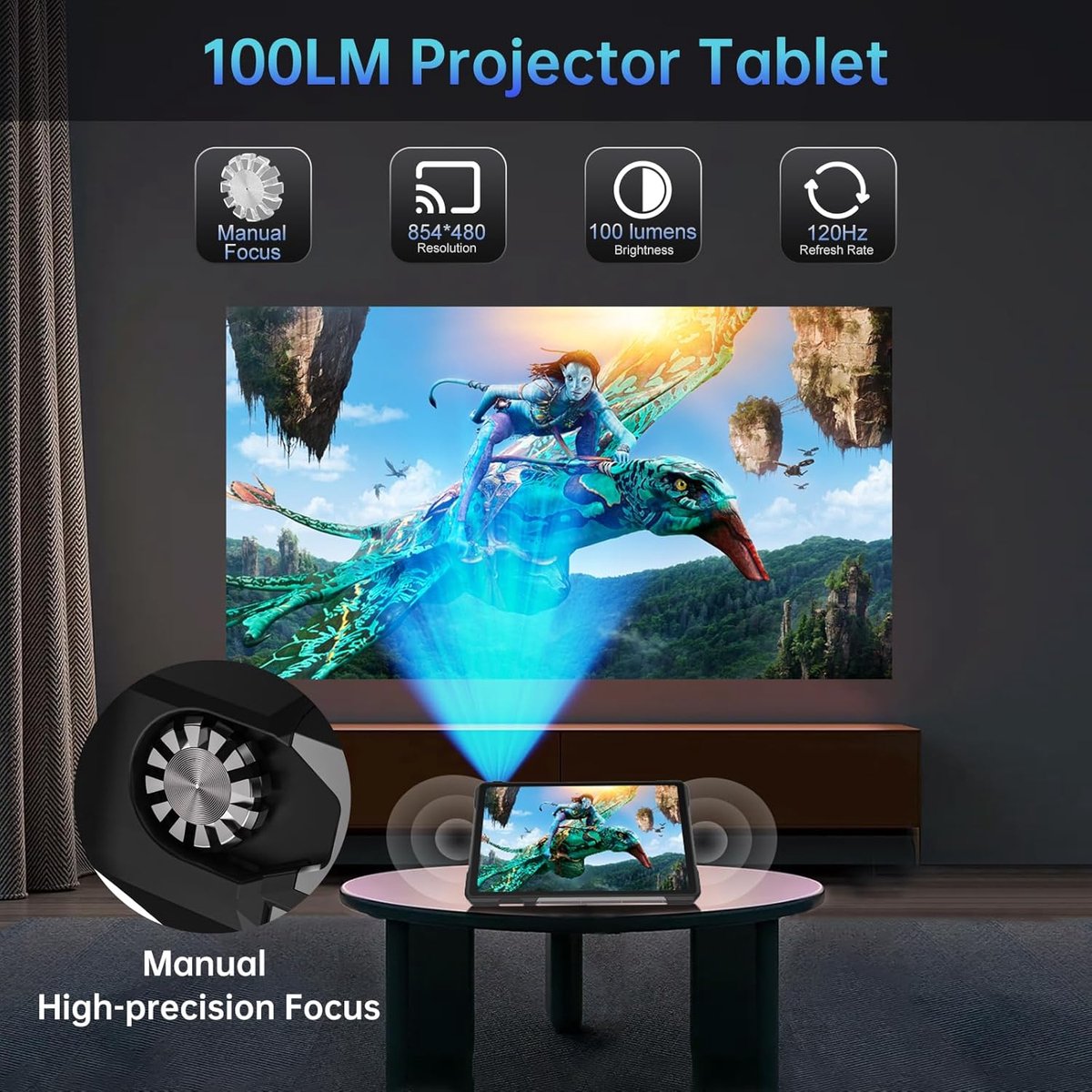 Projectortablet No Case - 21000 mAh Batterij - 10,95 Inch IPS Scherm - 16 GB RAM - 512 GB Opslag - Android 14 - 5G Verbinding