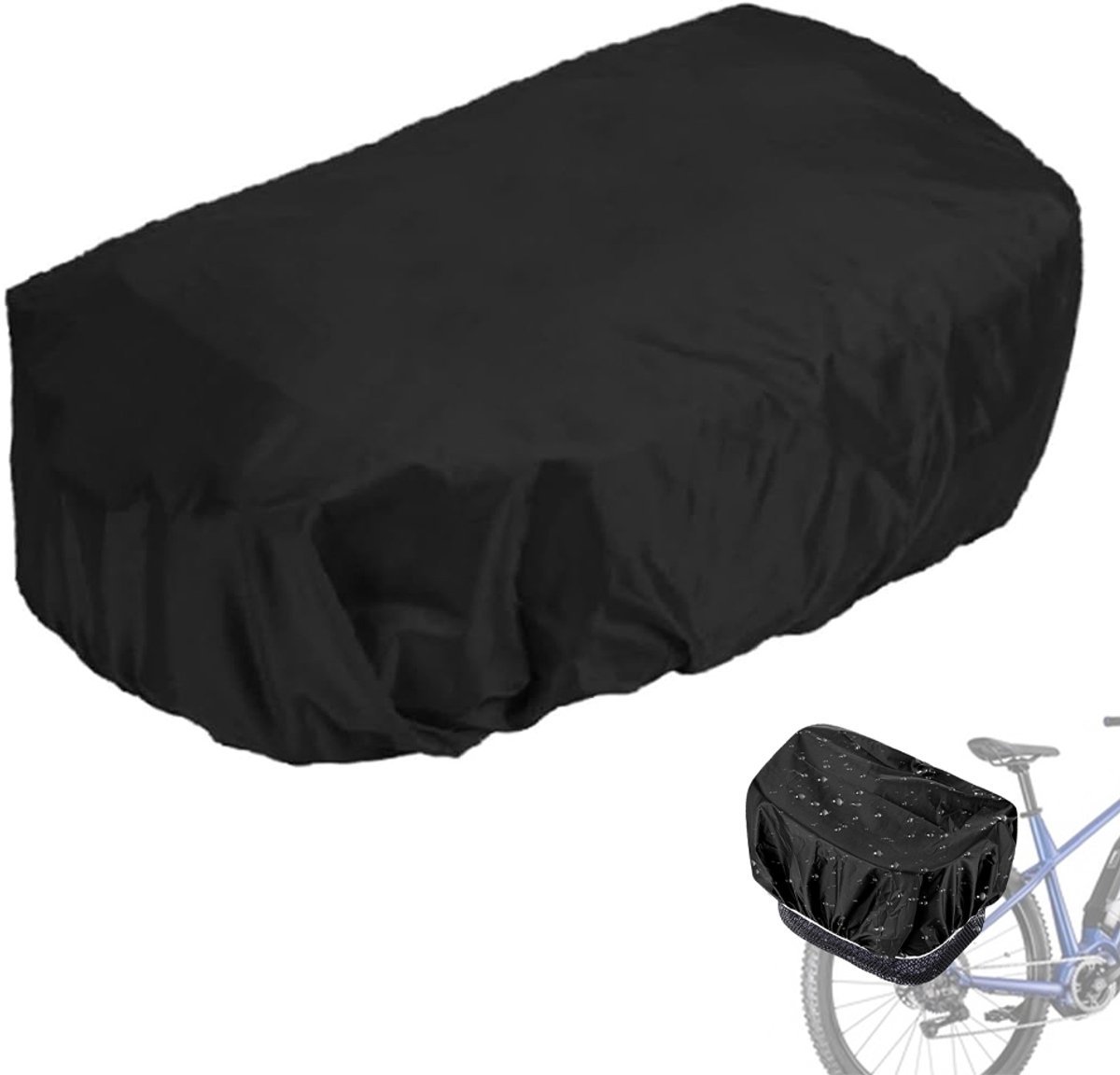 Fietsmand Regenhoes 37x45 cm - Waterdicht Canvas - Scheurbestendig & Eenvoudig te Monteren - Zwart - Universeel - SOLLBRY®