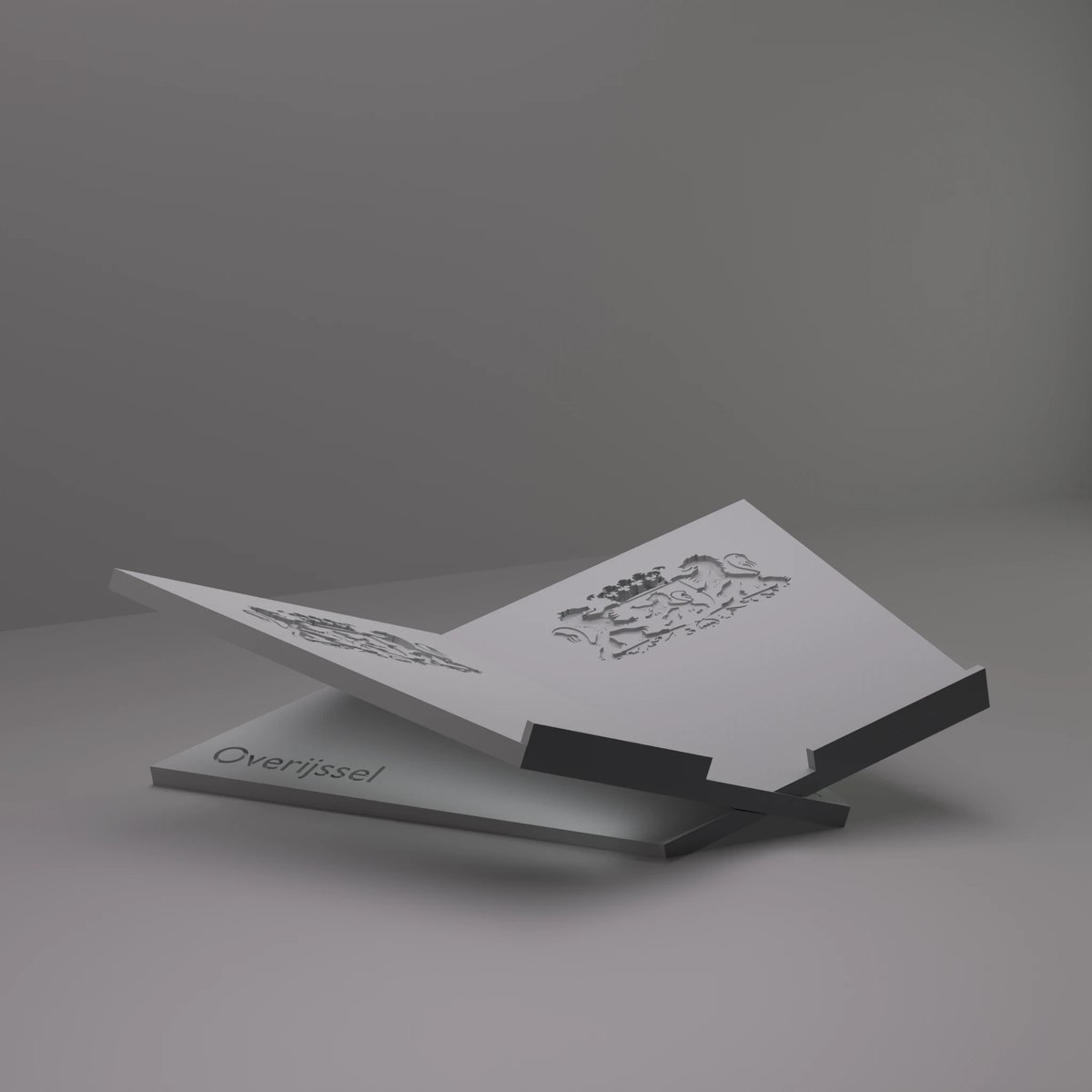 3d-gezellig Grote Boekenstandaard Overijssel - Boekensteun - Boekenhouder - Book Holder - 46*31*12 cm - Grijs - 100% gerecycled PLA (bioplastic)