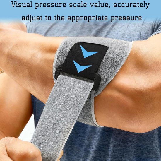 Elastische elleboogbandage voor compressie en ondersteuning tijdens fitness, tennis en bodybuilding voor mannen en vrouwen — afbeelding 4