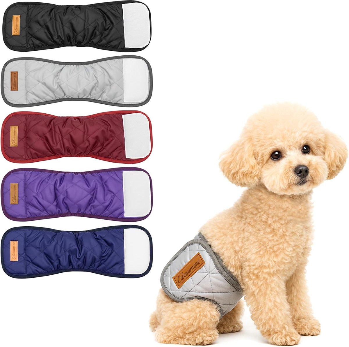 Pack of 5 Washable Reusable Dog Diaper, Belly Bands for Males, Padded Ultra-Absorbent Leakproof Wraps for Training and - ShopVlot
