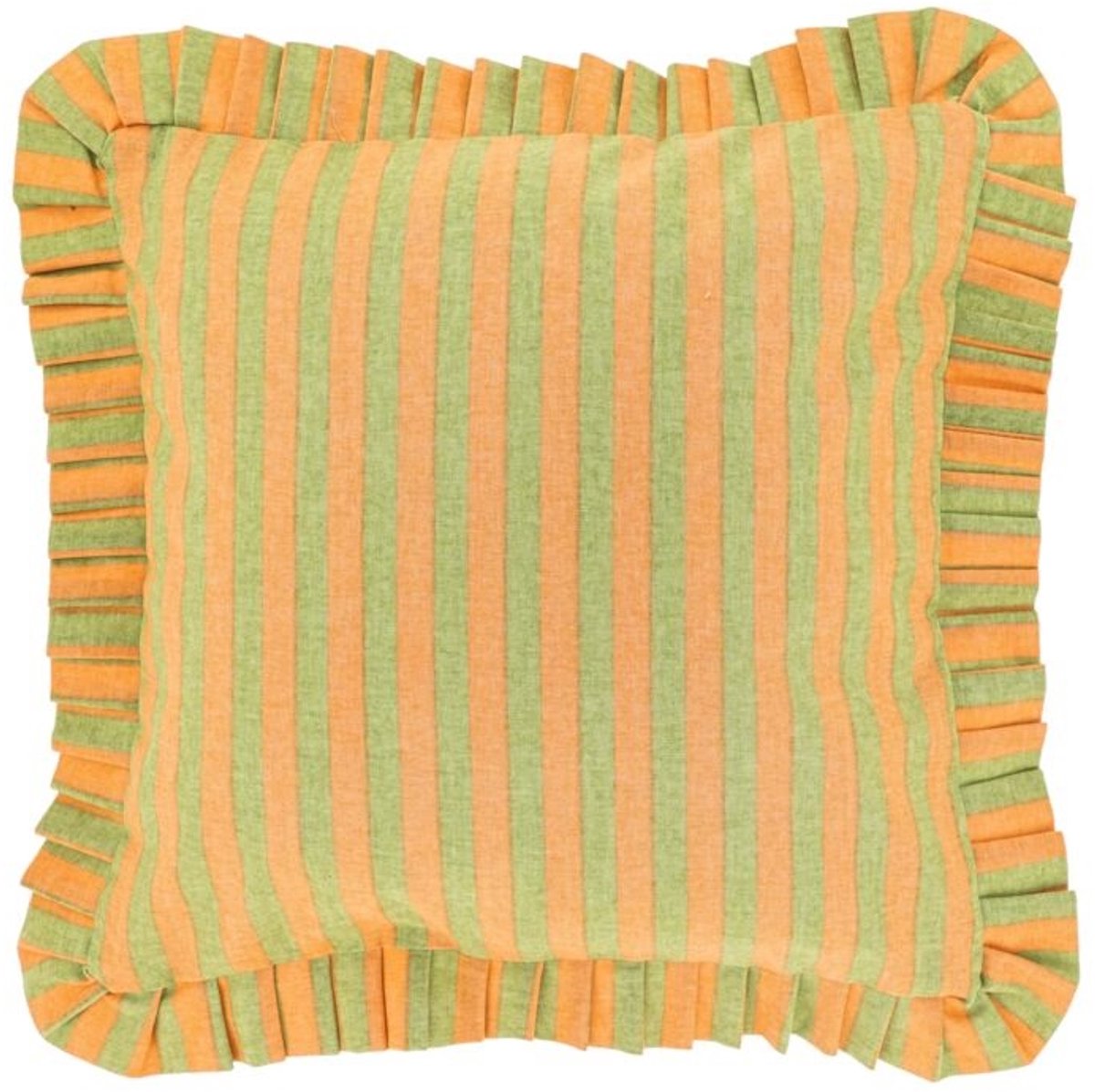 Unique Living Sierkussen Ruth - Apricot/Nile Green - 45x45cm Groen