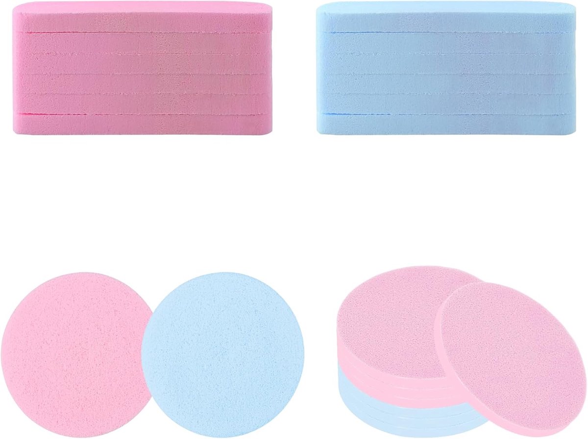 24 stuks make-upspons, gecomprimeerde gezichtsspons, herbruikbare sponzen, gezichtsreiniger voor gezichtsverwijdering - ShopVlot