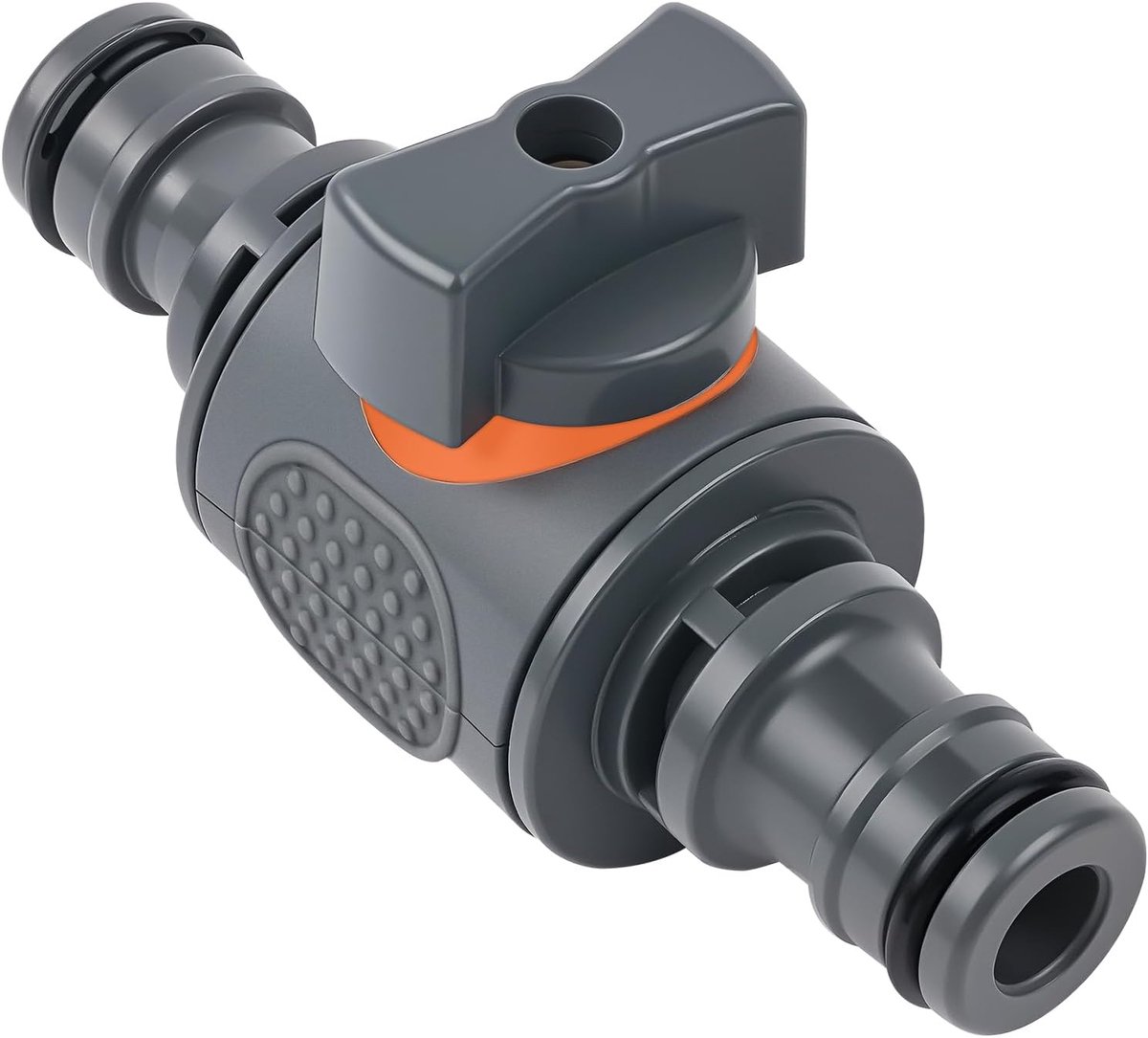 SnelShoppen - Dubbele mannelijke slangconnectoren 1/2 inch, kunststof slangeindconnector met klep, voor tuinslang en irrigatiesysteem, weerbestendig e