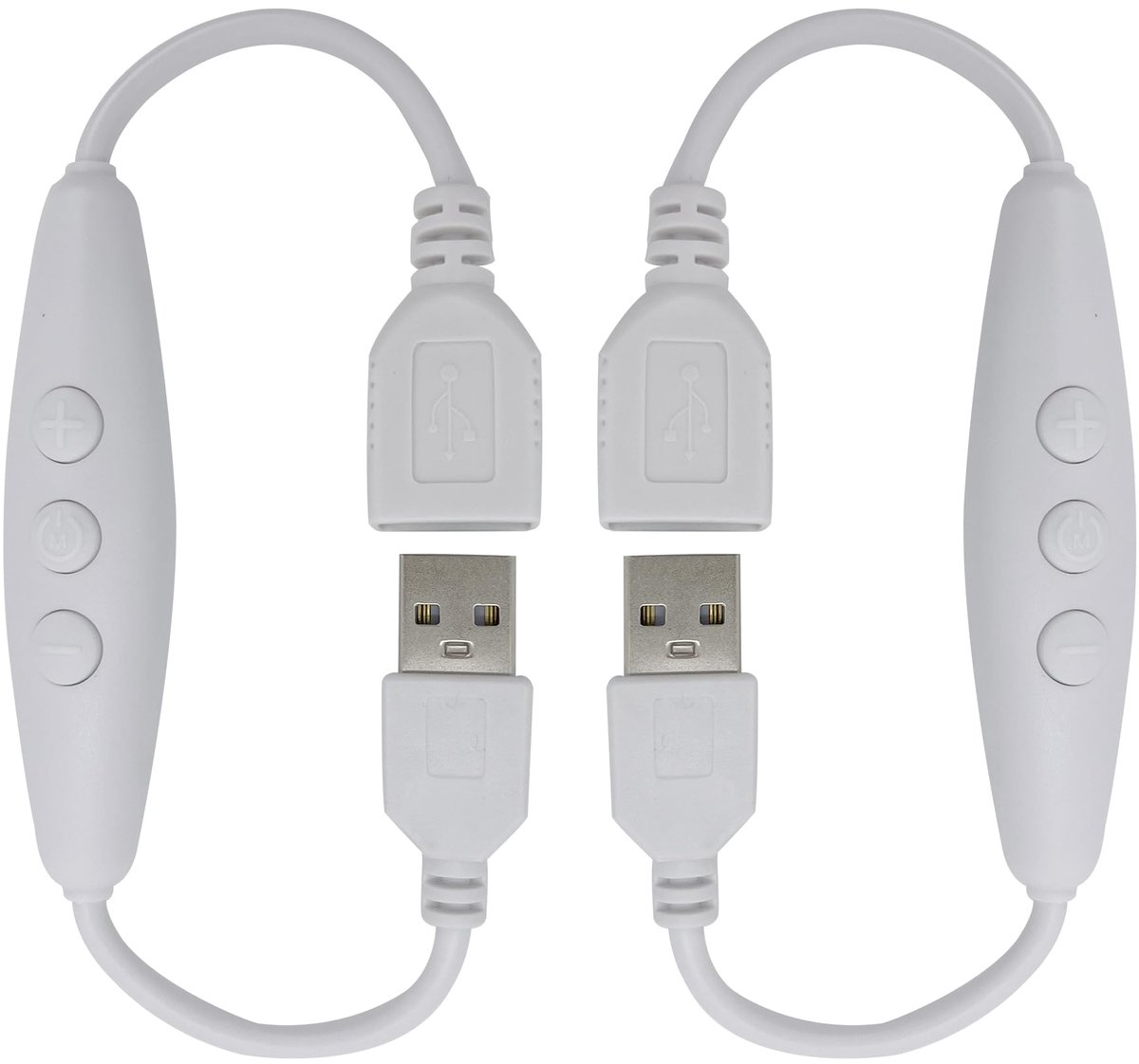 Clearhill USB Man-Vrouw Dimmer Schakelaar 2-stuks, 6-snelheidsdimming, AAN-UIT functie, Steloze dimming, 2A stroom - ShopVlot