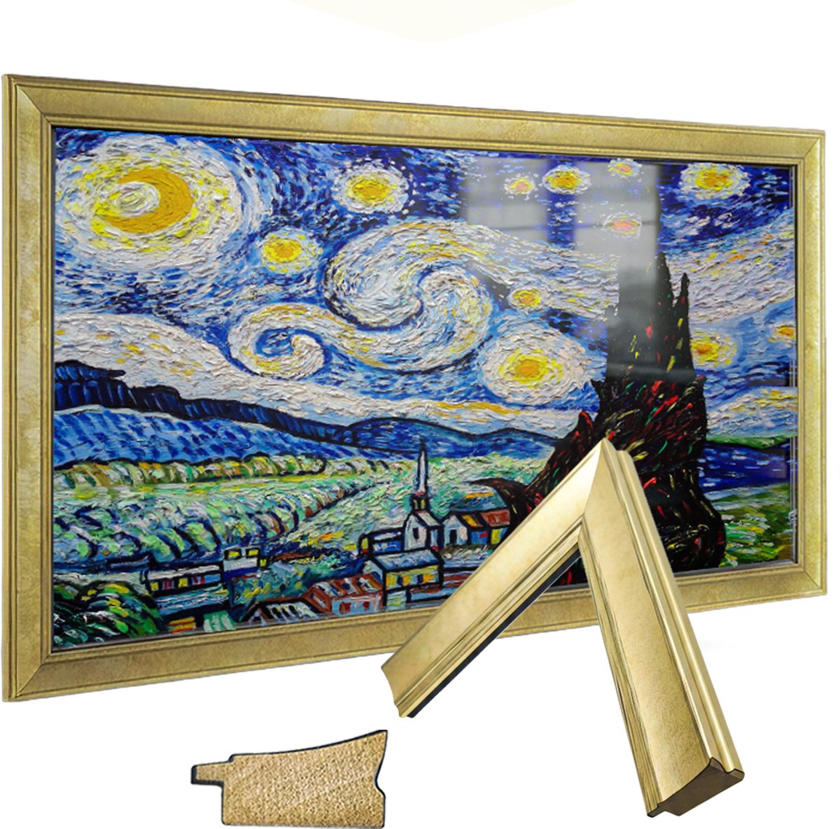 FrameVita Massief Houten TV Frame voor Samsung The Frame - Gold - 43"