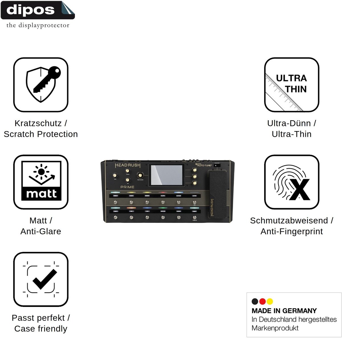 dipos – 4x Matte Beschermfolie geschikt voor Headrush Prime | Krasbestendige & antireflecterende Screenprotector Ultra-Thin