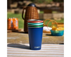 HUNIOX® 4 X 500 ML Roestvrijstalen Bekers - Grote 500 ml Bekers - Campingbeker - Stapelbare Bekers - Stalen Beker - ShopVlot