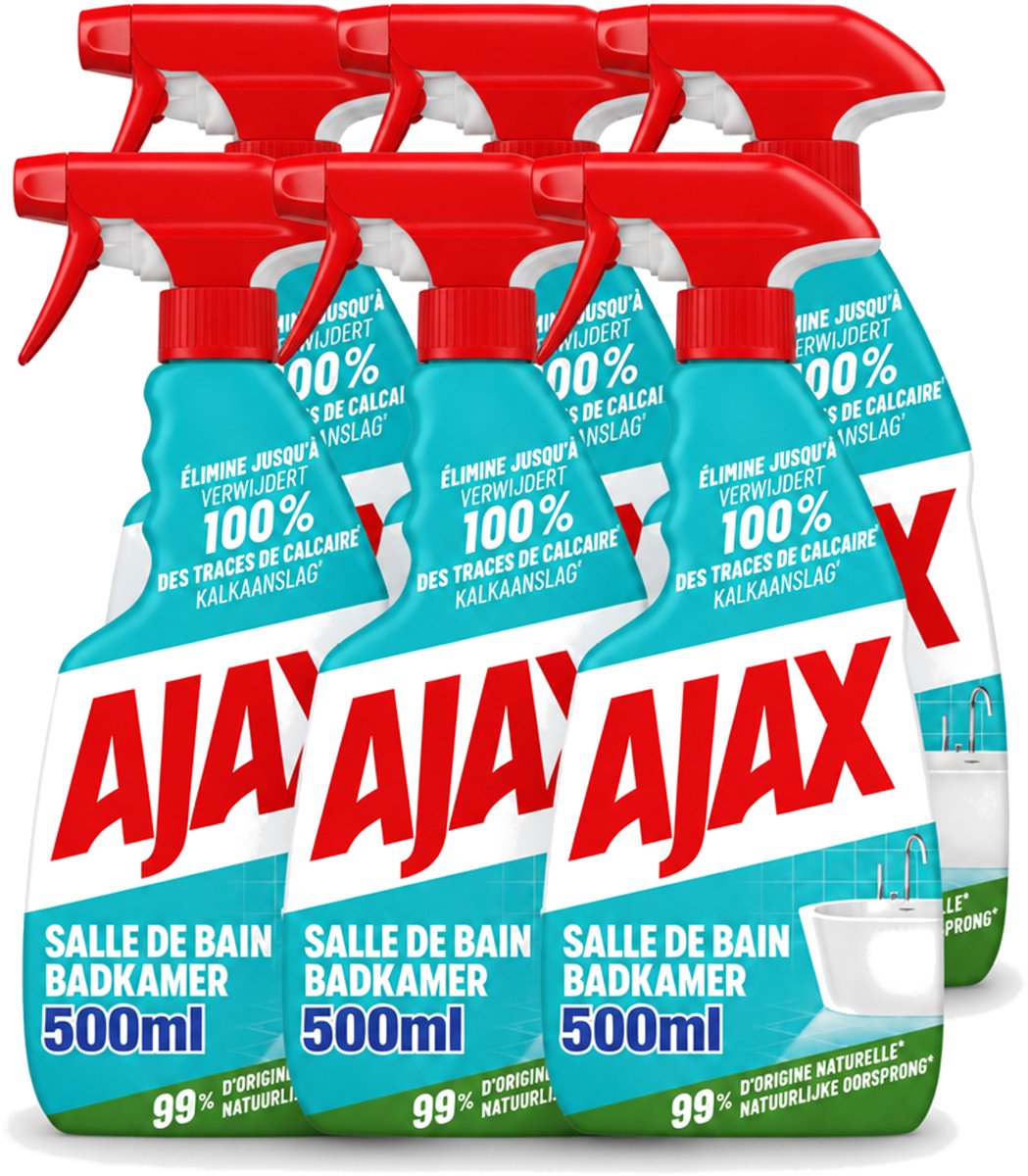 6 x Ajax – Badkamer Spray – 500 ml - Voordeelverpakking - 6 stuks