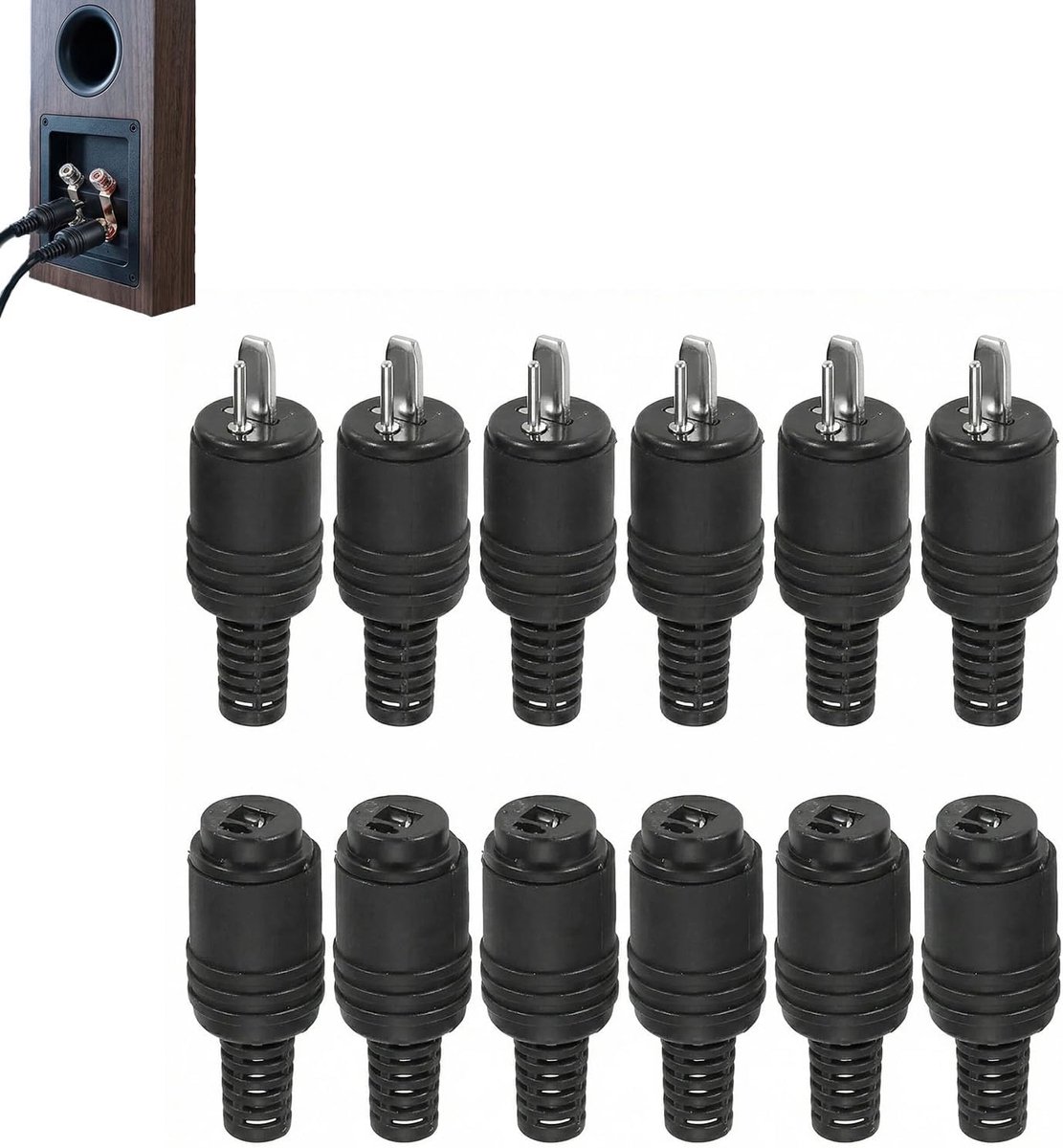 12 DIN 2-polige luidsprekeraansluitingen met schroefklemmen, complete set voor hifi-audiosystemen, hoogwaardige - ShopVlot