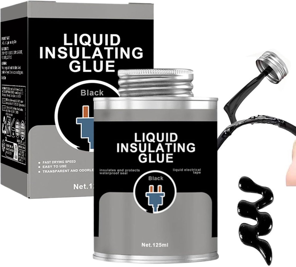 Isolatietape, 125 ml, elektrische isolatiegel, vloeibare rubberen isolatie, elektrische isolatietape, waterdicht en snel isolerend, voor kabels en verschillende elektronische