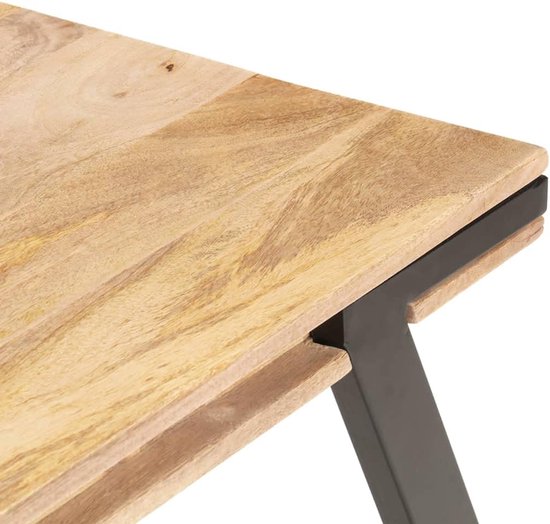 Massief mangohout eenvoudige salontafel 114x65x40 cm — afbeelding 3