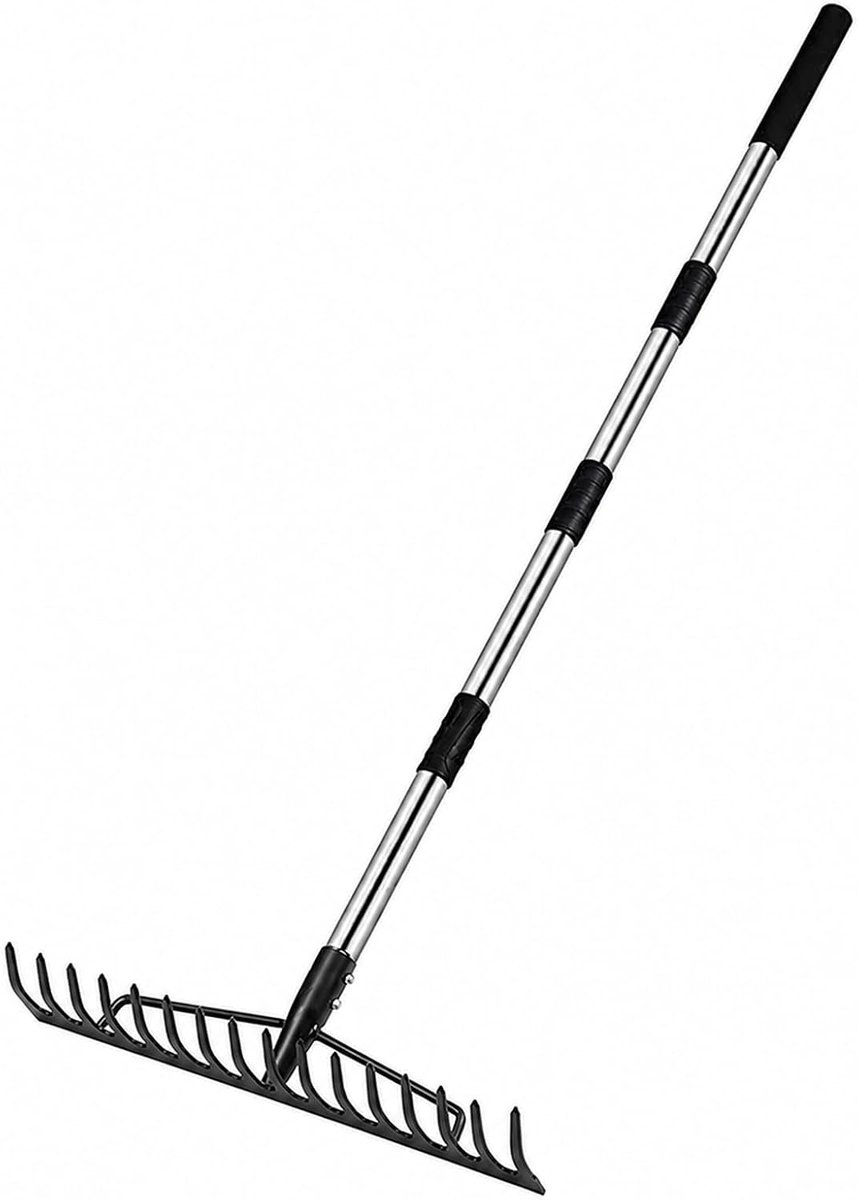 Tuinhark met steel 86-167 cm - verstelbaar en afneembaar - hoogwaardige materialen - ideaal voor bodemlosmaken - ShopVlot