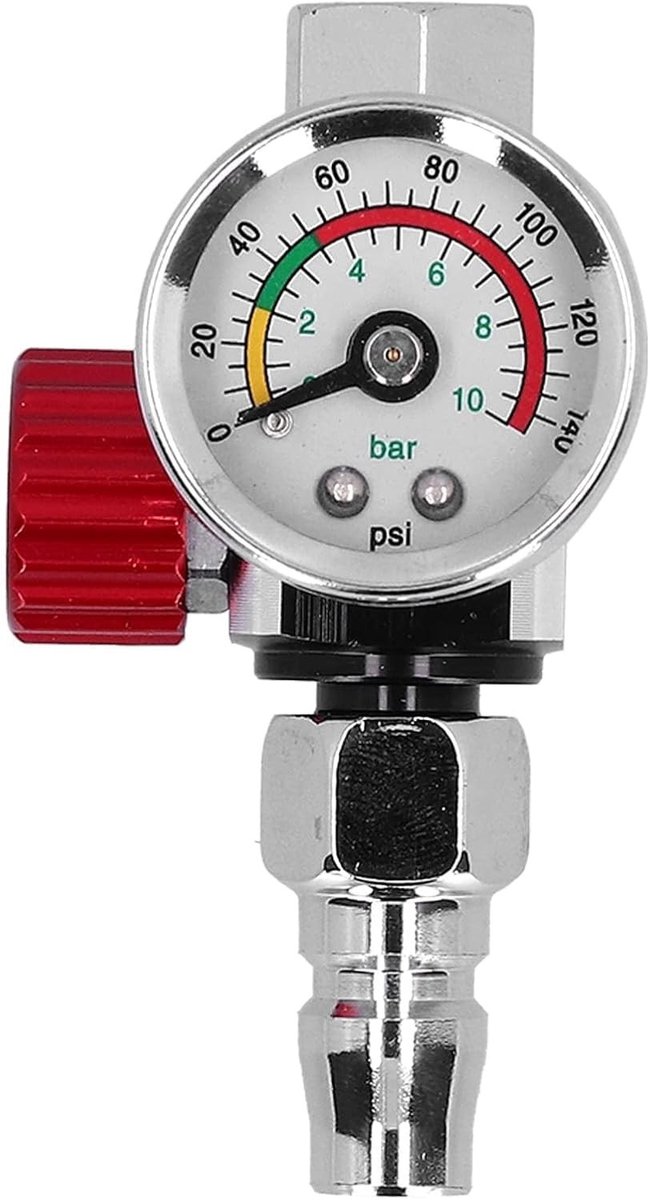 Draadspuitpistool met Luchtdrukregelaar van RVS en Drukmeter voor Luchtgereedschap en Compressoren