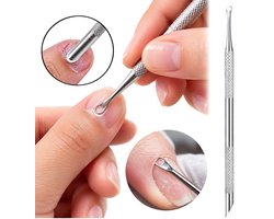 Dubbelzijdige Nagelriemduwer RVS – Cuticle Pusher & Nagelriemverwijderaar – Professionele Manicure en Pedicure Tool – 13,8 cm