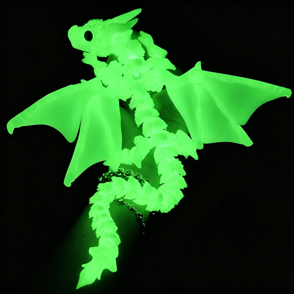 Namajunas-Neon Groen-Lichtgevend-3D Geprinte Draak 25cm met Vleugels-Dinosaurus Speelgoed-Beweegbare Gewrichten-Ornamenten-Versiering Verjaardag-Geschenkset Mannen-Verjaardagscadeau Man-Stressverlichtend-Woondecoratie Woonkamer-Desktop-Cadeau-Premium