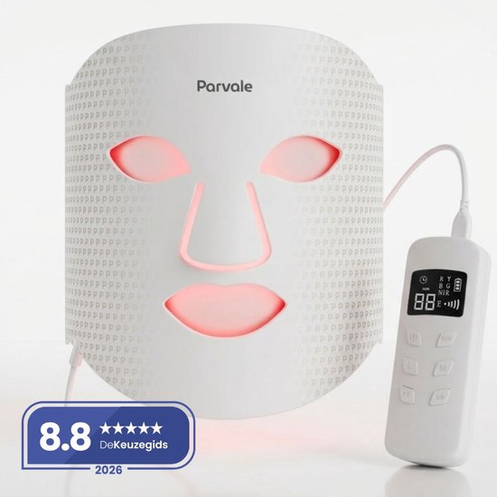PARVALE® Led Gezichtsmasker - Collageen & Led Masker - Infraroodlamp - Rood Licht Therapie - Infraroodtherapie - Red Light Therapy - Led Face Mask
