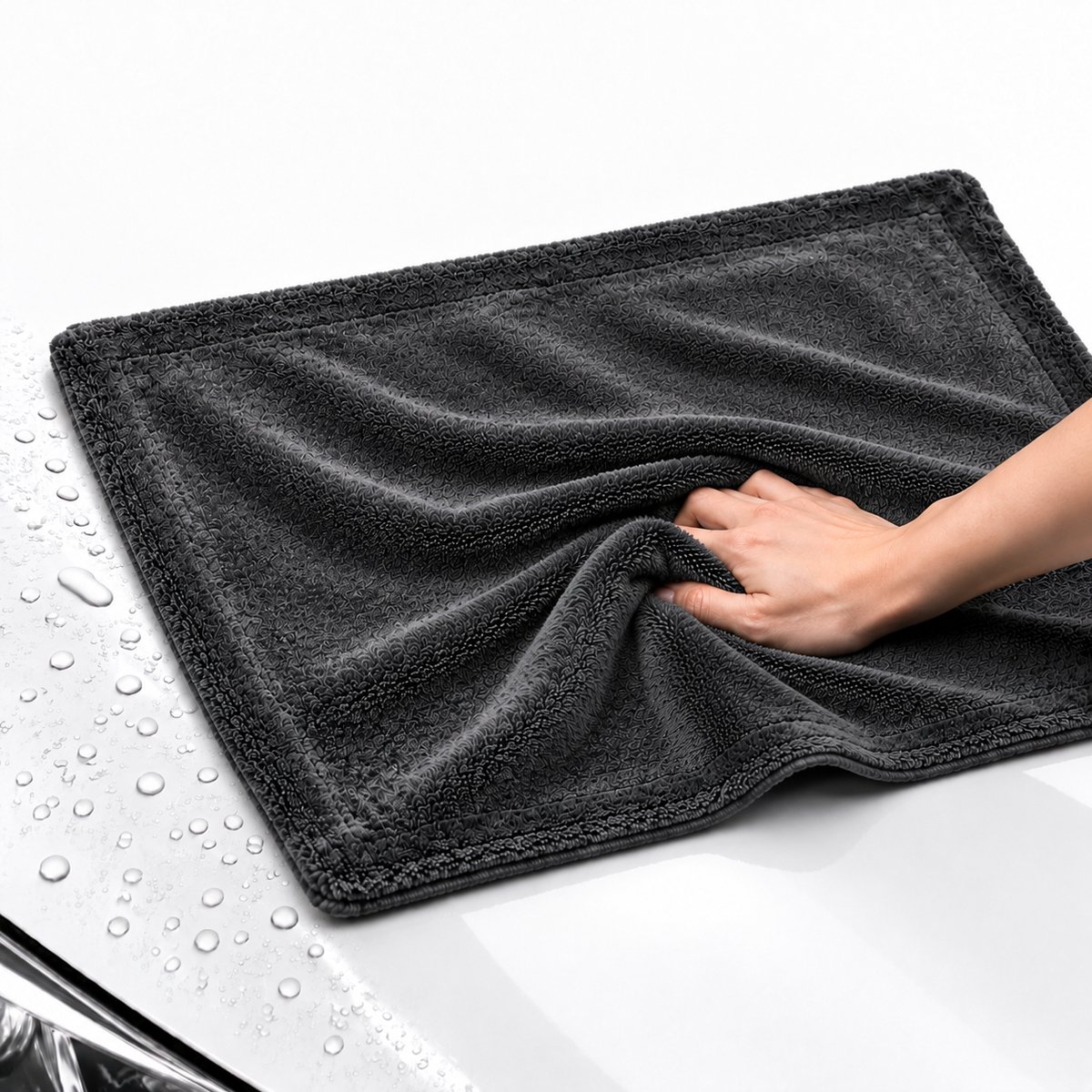 Drying Towel 1200GSM - 40x60 cm - Auto droogdoek - Microvezeldoek Auto - Enorm absorberend vermogen - Streeploos en Krasvrij – Voor Auto, Motor, Camper & Badkamer - Donkergrijs