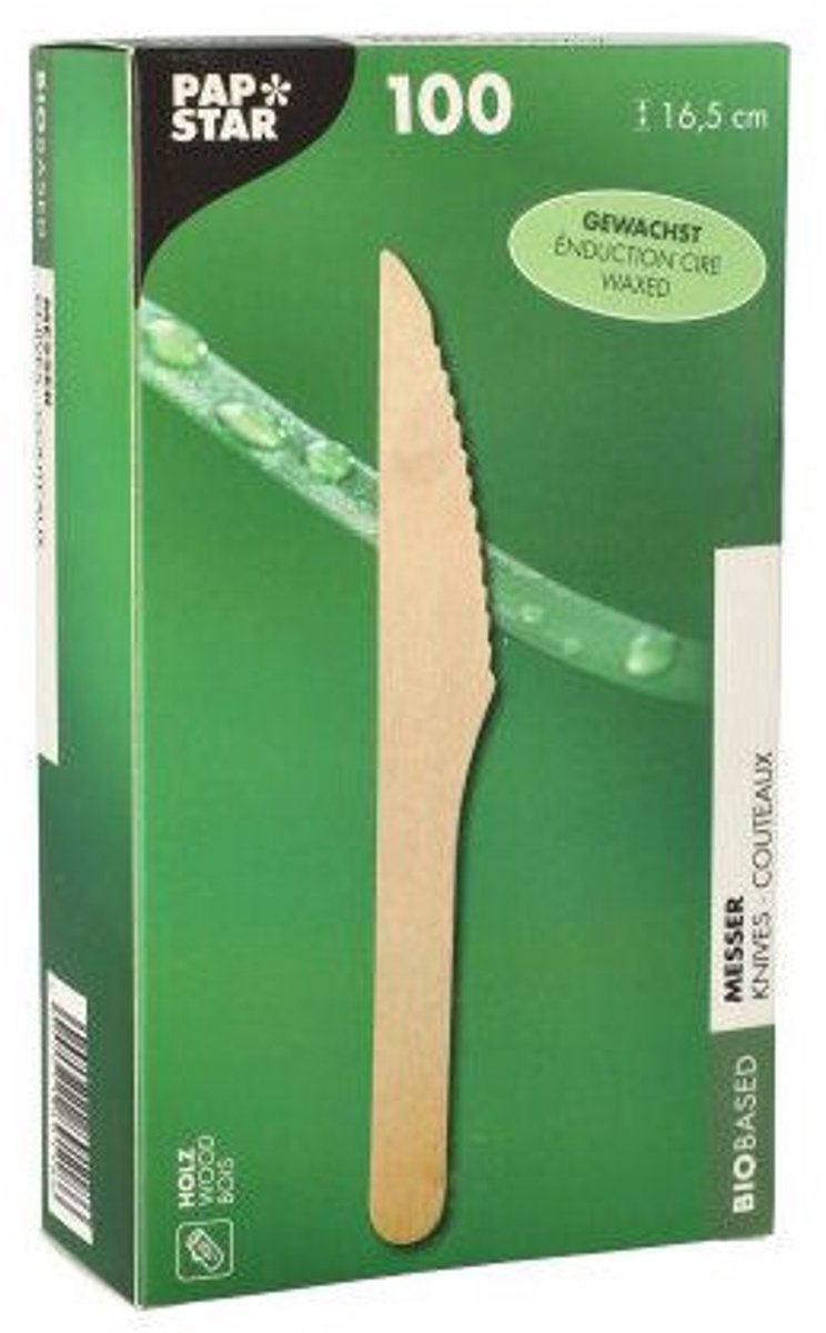 100 Messen Hout, gewaxt 16,5 cm