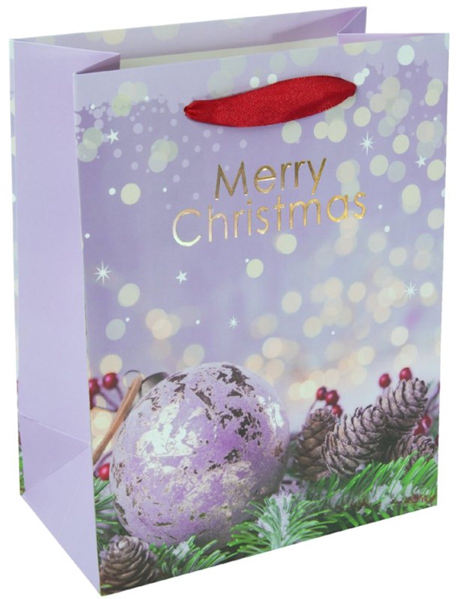 Sigel kerstcadeautas Charmful Christmas, klein, blauw/groen, 180×100×230 mm