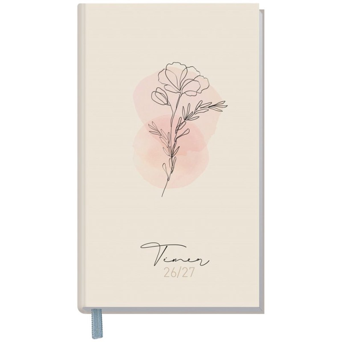 Häfft Timer slim Dainty Flower, schoolagenda 2026/2027, 95x160 mm