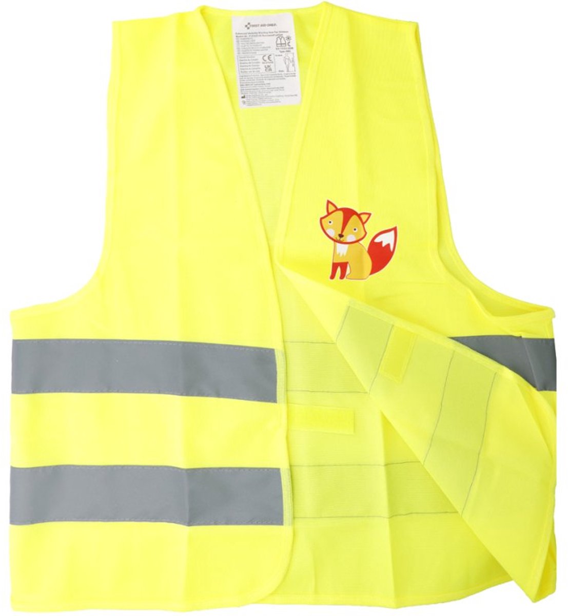 FIRST AID ONLY kinder veiligheidsvest Zebra, geel, maat 122-140 cm, reflecterend