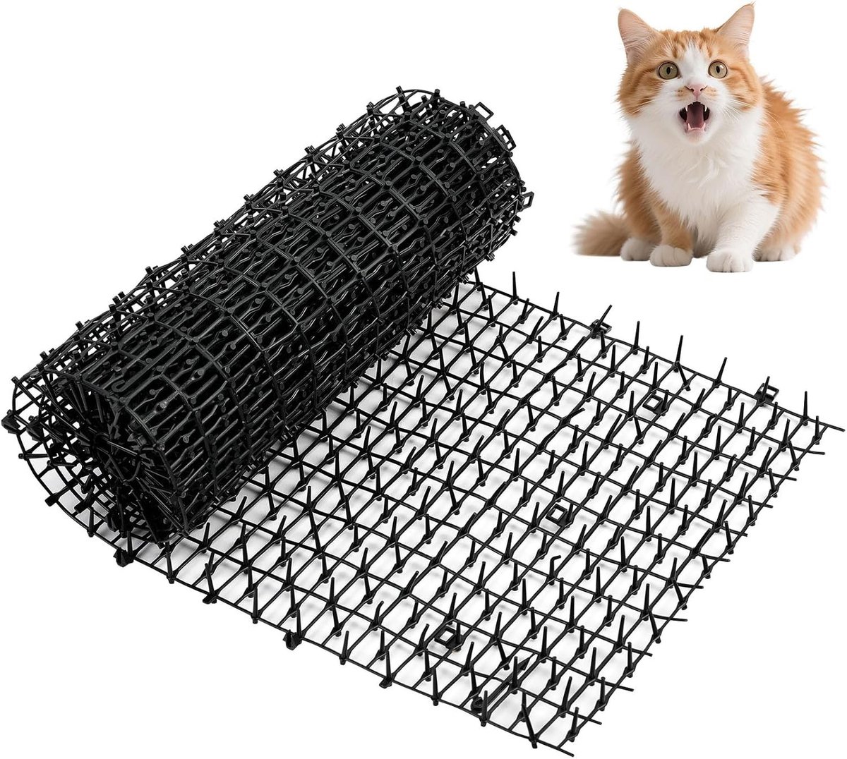 Anti-Cat Spikes 200 * 30cm - Kattenafschrikmat met Stekels, Effectieve Oplossing voor Tuin en Dierenbescherming, Voorkom Graafgedrag en Bescherm Planten