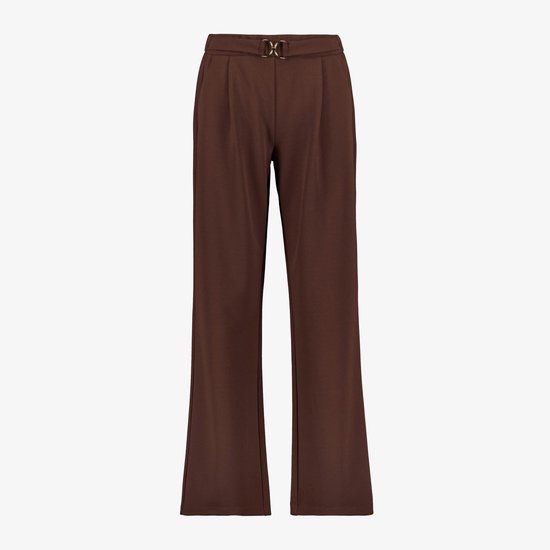 Bruine wide-leg broek van TwoDay met een gouden gesp detail aan de taille.