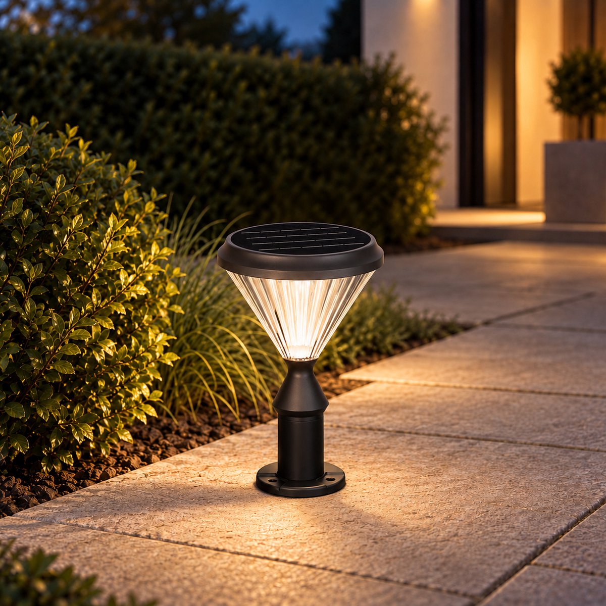 Bol.com Iplux - Paris - Solar Tuinverlichting - Warm wit - Staande lamp 30cm aanbieding