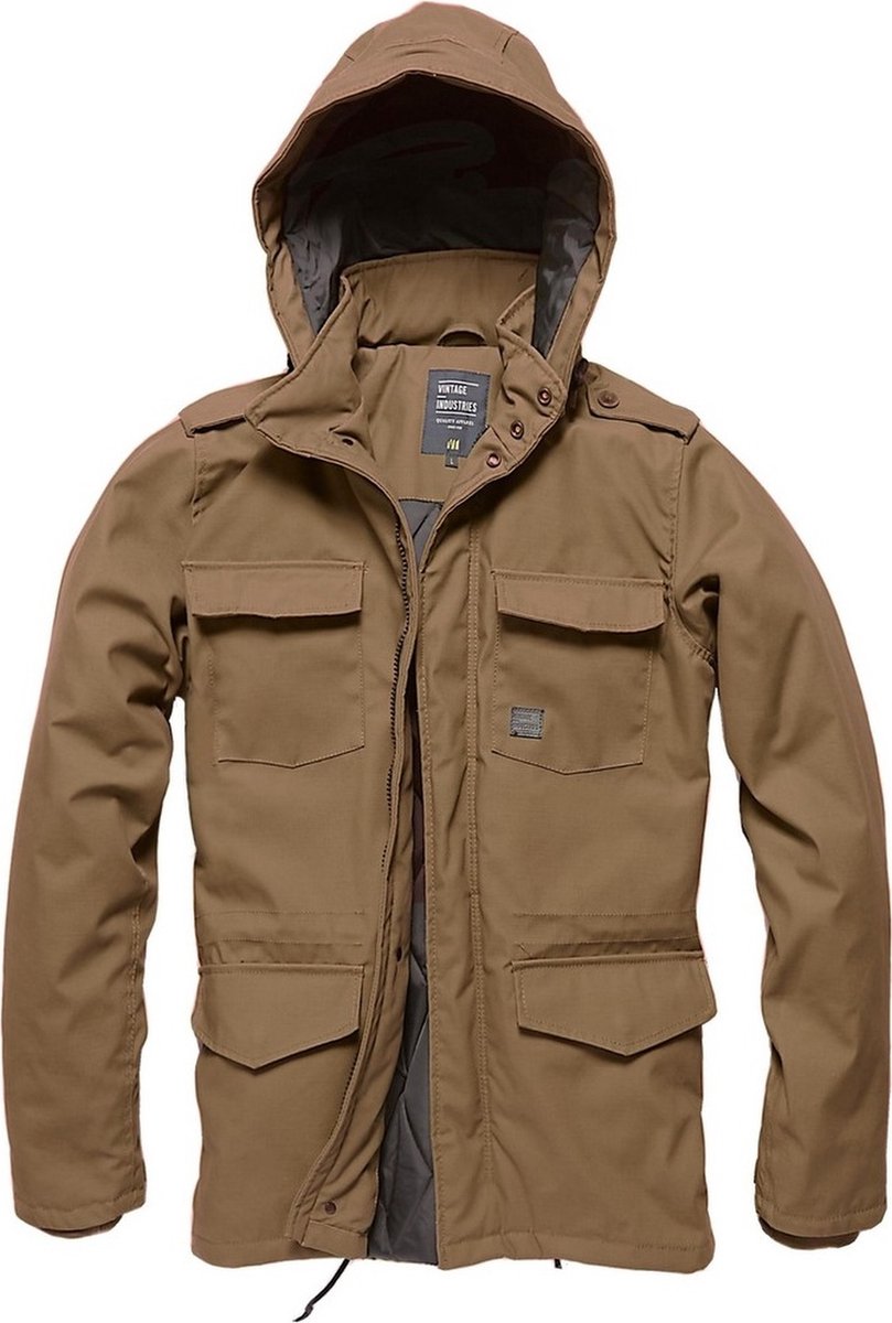 Vintage Industries Winterjas Darren Parka Tan Dark Tang