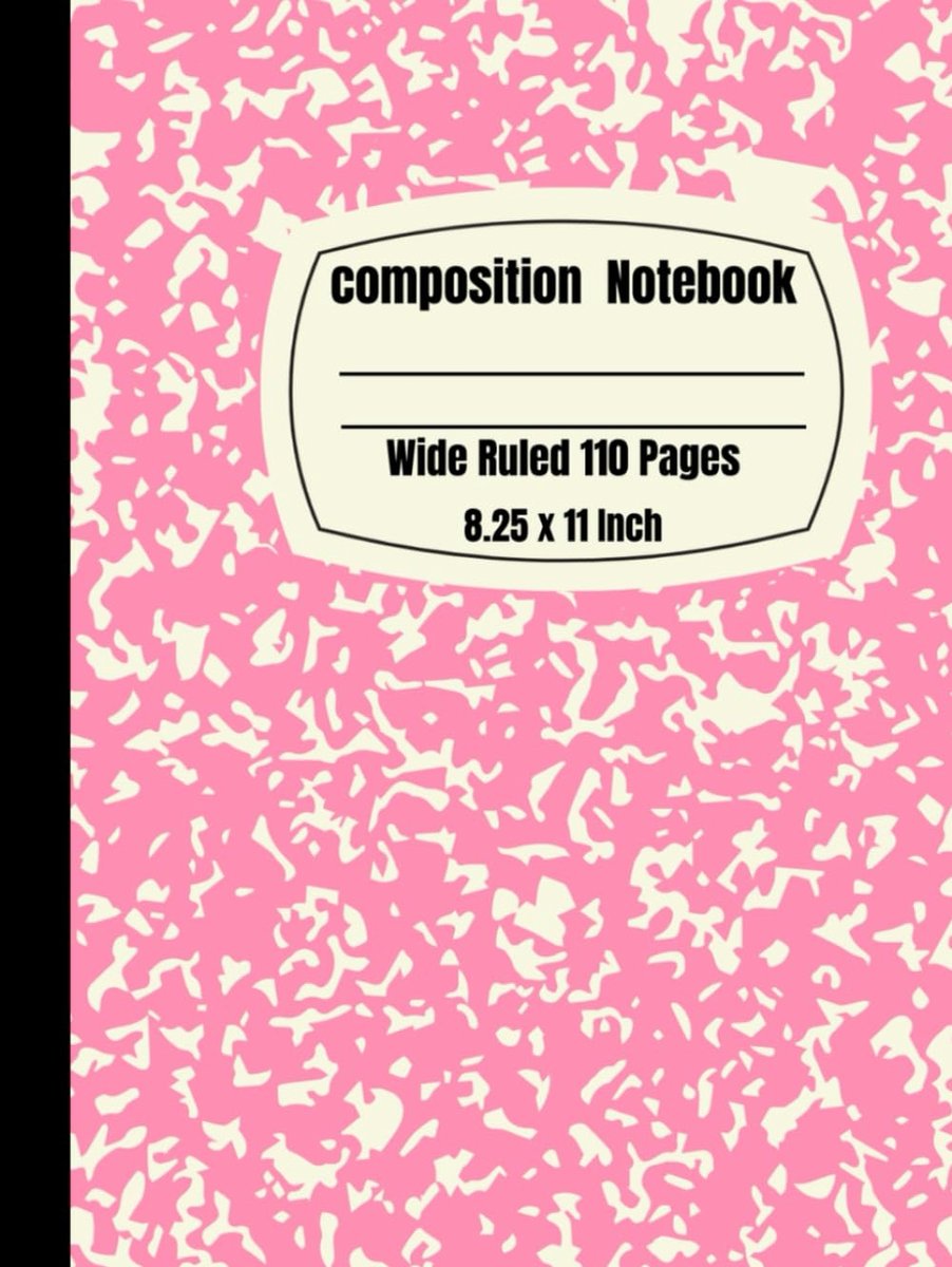 SnelShoppen - Composition Notebook A5, Hardcover Notitieboek, 110 Pagina's, Breed Regel, Pastel Kleur, Marmer Roze, School en Kantoor Benodigdheden